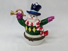 Christmas Snowman Trinket Box Ornament Figure 3 Inch picture
