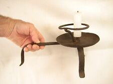 ANTIQUE JAPANESE EDO ERA (C.1750) FORGED  IRON  HAND HELD CANDLE STAND picture