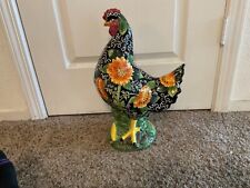Beautiful Decorative Large Ceramic / Floral Colorful Rooster 18” Figurine picture