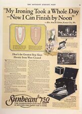 1920s~Sunbeam Electric Clothes Iron~Store Window Displays~Vintage Print Ad picture