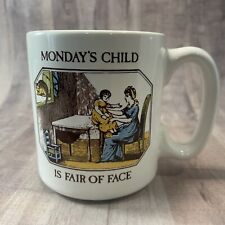 VTG Pfaltzgraff Monday's Child Is Fair of Face 8oz Coffee Tea Mug Cup Ceramic picture
