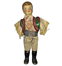 Antique Ethnic Boy Doll Polish Traditional Costume Cloth Celluloid Hand painted picture