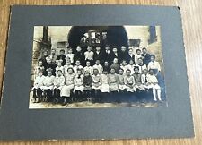 Early 20th Mounted Photograph School Class Scene 39 Boys and Girls with Teacher picture