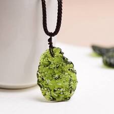 Natural Crystal Gem Moldavite Meteorite Glass Necklace Pendant Stone Green Xmas picture