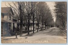 Kendallville Indiana IN Postcard RPPC Photo Mott Street Dirt Road Houses c1910's picture