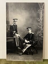 Pre WW1 Two Officers US Army 12th Infantry Regiment REAL PHOTO POSTCARD RPPC picture