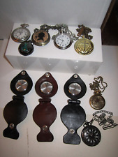 10 VINTAGE POCKET WATCHES - QUARTZ MOVEMENTS NEW BATTERIES NEEDED TO WORK MMMM2 picture