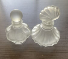 Two Silvestri Frosted  Glass Perfume Bottles Art Deco Style Stopper 010 picture