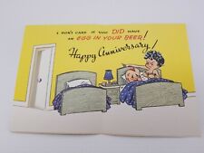 Vintage Risque Greeting Card Anniversary Novo Laugh Unused Late 1940's & 50's a9 picture