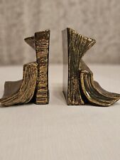 Vintage Pair of Brass Book-Themed Bookends  picture