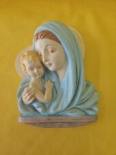 Vintage Madonna and Child Chalkware Plaque Virgin Mary Christian Religious Decor picture