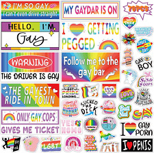 76 PCS Original Funny Gay Prank Bumper Stickers, Funny LGBT Gay Stickers for Car picture