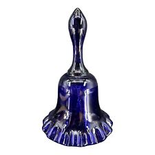 Vintage Fenton Cobalt Blue Glass Bell Figurine Ruffled Bottom Large Heavy 6.5