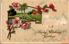 Loving Birthday Greetings Vintage Postcard Early 1900 Embossed  picture