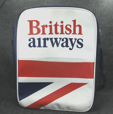 BRITISH AIRWAYS Carry On Bag Red Blue White Zipper Shoulder Strap Vintage picture