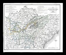 1875 Ruger Civil War Map Gen. Thomas Atlanta Campaign Georgia Tennessee Battles picture