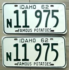 1962 Idaho License Plate Pair - Nice Original Paint picture