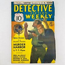 RARE PULP  DETECTIVE FICTION WEEKLY - 1934 DEC 1 - MURDER HARBOUR  - FINE picture