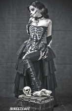Modern Halloween Photo/BEAUTIFUL, SEXY DAY OF THE DEAD COSTUME/4X6 B&W Photo Rpt picture
