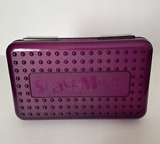 SpaceMaker Pencil Box Purple Top Translucent Clear Bottom 90s Vintage USA Made picture