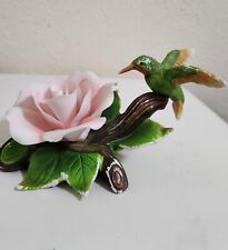 Vintage Hummingbird Figure Over A Amazing Pink Flower Smoke Free Home picture