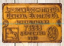ALCO Schenectady Diesel Locomotive Builder's Plate metal tin sign bar wall decor picture