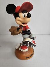 Vintage Walt Disney World Mickey Mouse BASEBALL Bobblehead Figure Red Hat 8.5” picture