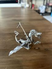Vintage 1983 Ral Partha PP 62 Pewter Winged Dragon Figurine with Rider Knight picture