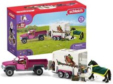 38-Piece Toy Horse Trailer and Truck Playset with Horse, Rider Action Figure picture