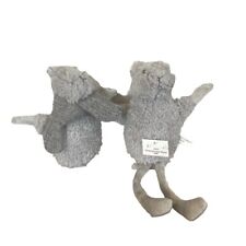 Gray CHRISTMAS Mouse Plush Ornament Set Of 2 Mice Soft Bean Bag Decoration picture