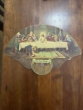 Antique Paper Fan The Last Supper Painting Jesus Religious Advertisement Huff's  picture
