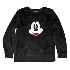 NWOT Disney Parks Velour Plush Fleece Mickey Mouse Pullover Sweatshirt - M Black picture