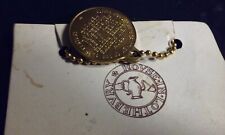 17th Century Coffee House Keepers' (Replica) TOKEN Gold-Tone Brass Keychain Fob picture
