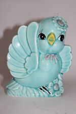 Vintage Japan Ceramic Anthropomorphic Baby Bird Planter 1950s Pale Blue picture