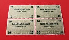 WW2 NAZI Germany: RARE Large Swastika Eagle Stamps: Block of Four on wax sheet picture