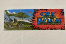 Vintage Silk Worm arcade plexi marquee panel 1980's. - 23” x 8” - Great Graphics picture