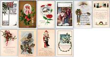 LOT/10 ANTIQUE CHRISTMAS VINTAGE POSTCARDS*EARLY 1900's*CONDITION VARIES #38 picture