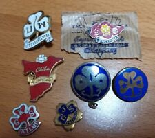 vintage Asia Girl Guides pin badge Singapore Japan Thailand KGS x7 pcs picture