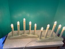 Vintage Holiday Light Up Window Candles Set Of 2 5 Lights Christmas Decorations picture