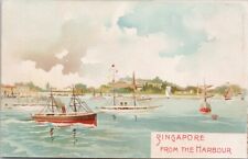 Singapore from the Harbour Ships Boats c1903 Armanino Genova Postcard H51 picture