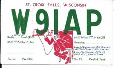 QSL 1940 St Croix Falls Wisconsin     radio card picture