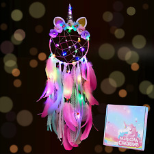 Unicorn Dream Catcher Wall Decor Led Dream Catchers with Light Colorful Feather  picture