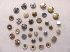 Vintage Metal Sewing Buttons Lot 35 Two Backmarked Lidz Button Sets Crests picture