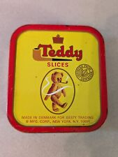 Teddy Slices Vintage Hard To Find Pipe Tobacco Tin Denmark Yellow Red  picture