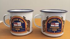 Lot of 2 British Navy Pusser's Rum Enameled Tin Cups Mugs 