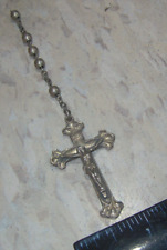 Vintage sterling cross rosary beads jesus  cross crusifix catholic picture