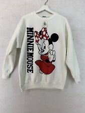 Vintage Disney Minnie Mouse Sweatshirt Crewneck Sz M White 90s Made In Usa picture