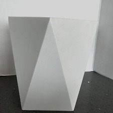 White Geometric Angled Cement? Travertine? Modern White Planter Vase 10
