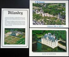1980s+ THREE CARD LOT, France, Chinon Chateau, Villandry, Azay-Le-Rideau  picture