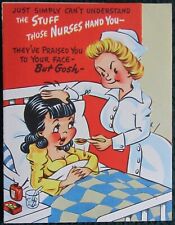 NEW~VINTAGE UNUSED~1948 NOVO LAUGH~HUMOROUS GET WELL GREETING CARD ONLY (A) picture